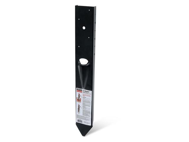 FPBM44E E-Z Mender Fence Post Repair Bracket - for 4x4 Wood Post, 12-Gauge Steel Build, Black Powder Coating, Reinforces Weakened Posts (Pack of 6)