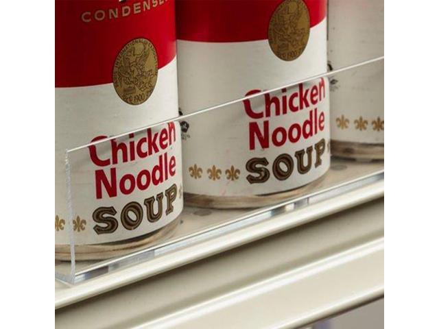 48' L Clear Gondola or Wood Shelf Lip - 1.25' H Acrylic Front Fence w/Nylon Buttons - 10 Pack