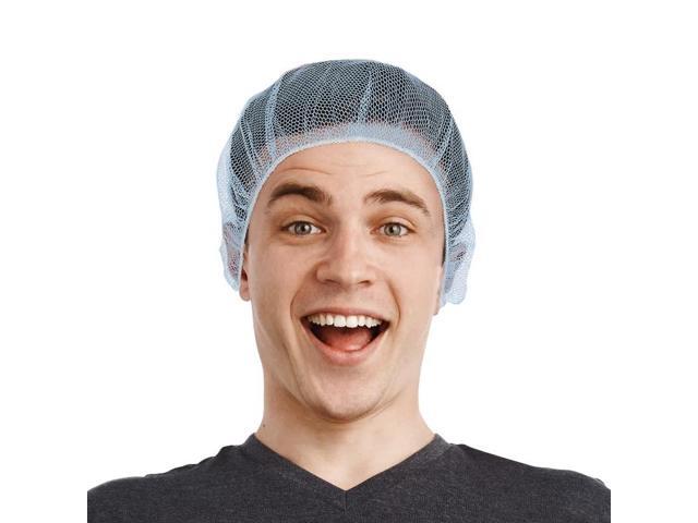 Disposable Hair Nets, Blue, 18 Inches, Pack of 1000, Nylon with Elastic Edge, Suitable for Food Service, Work, and General Use