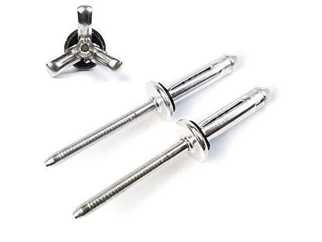 Tri-Fold Exploding Pop Rivets 1/4 (#8) Aluminum Blind Rivets with Sealing Washer 8-4, 1/4' x 1/4' Grip (0.062-0.250) QTY 100