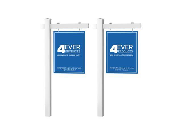 Vinyl PVC Real Estate Sign Post - White with Flat Cap - 5' Post - Multiple Quantities Available (2)