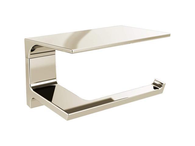 Pivotal Toilet Paper Holder With Shelf, Polished Nickel, Bathroom Accessories, 79956-PN