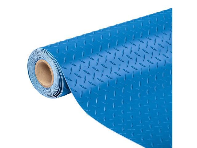 7.5x17 FT Garage Floor Mat for Under Car,Thickened PVC Roll Floor mats,Waterproof Non Slip Parking Mat,Blue