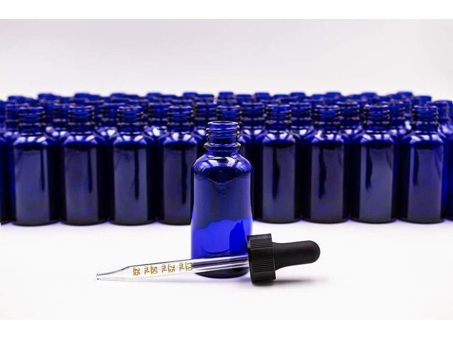 1 oz (30ml) Cobalt Blue Dropper Bottles with Graduated Dropper Assemblies- Pack of 120