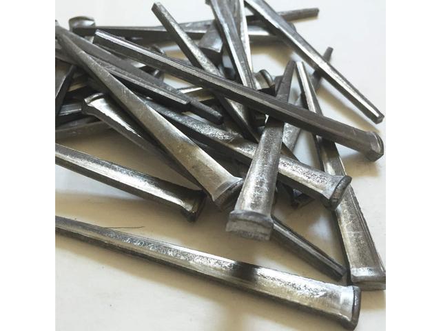 4- CUT COMMON NAILS - Metallic Color - Antique rustic restoration accent nails for hanging, furniture, cabins, shutters & flooring Decorative.