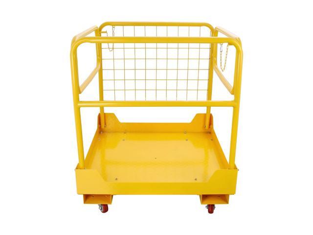 Forklift Safety Cage 36x36 Inch, 1200 LBS Forklift Man Basket Work Platform with 4 Wheels, Collapsible Platform Lift Basket Provide Safety for Most...