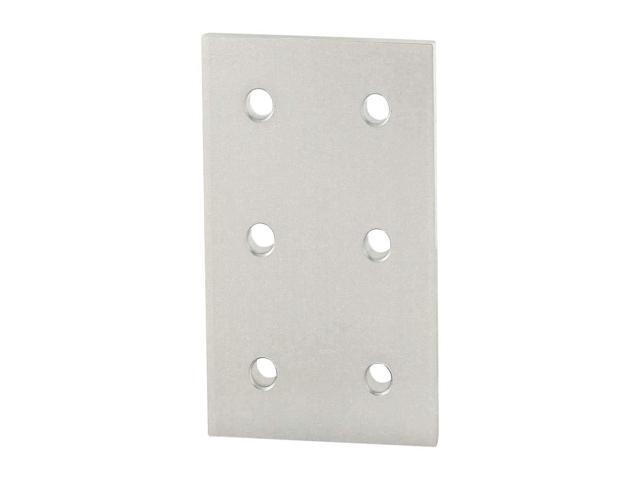 8020, 4366, 15 Series, Aluminum 6 Hole Flat Rectangular Plate Straight Mounting Connector for T Slot Extruded Aluminum Extrusion (Clear Anodize, 10)