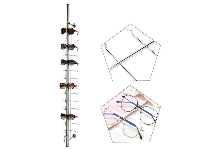 10Pcs Sunglasses Display Racks Aluminium Lockable Sunglasses Eyeglasses Storage Organizer Display Stand Holder (Hold 14 Frames)