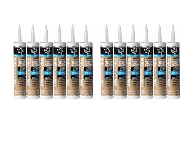 08791 12 Pack 10.1 oz. Silicone Max Premium All Purpose 100% Silicone Sealant, Clear12