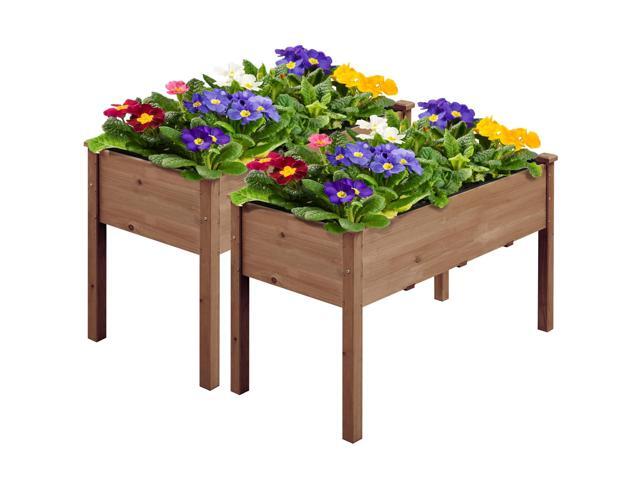 Wooden Garden Planter Boxes 48 X 23 X 30in Elevated Raised Garden Bed Outdoor with Legs Wooden Gardening Box for...