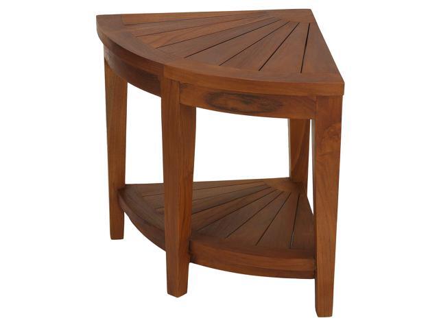 Hanna Corner Spa Shower Stool in Solid Teak Wood, 18' H