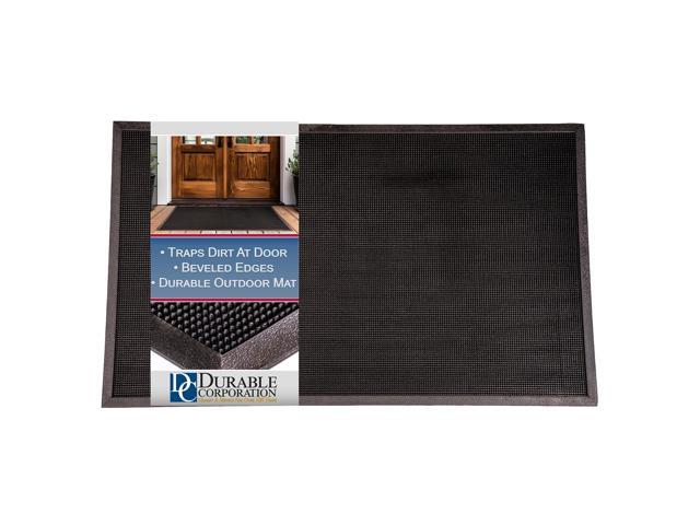 Durable Heavy Duty Rubber Fingertip Outdoor Entrance Mat 36' x 60', Black