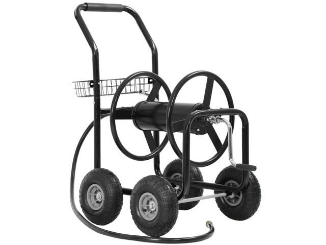 Garden Hose Reel Cart, Water Hose Cart with 4 Wheels, Hold Up to 300 ft of 5/8 Hose,Heavy Duty Powder-Coated Steel Planting with Storage Basket,...