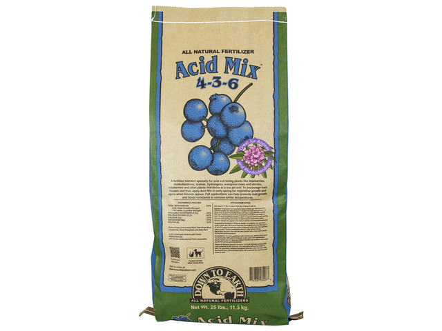 Organic Acid Mix - Plant Food for Blueberries, Raspberries, Azaleas and Rhododendrons 4-3-6, 25 lb