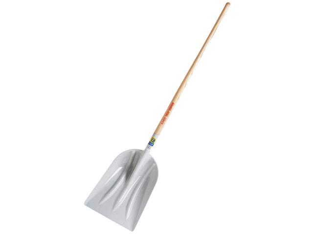 1680100 Poly Scoop Shovel with Wood 48 in. Hardwood Handle, grey/silver, 64h × 14.75w × 8.75d