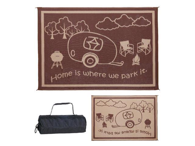 Ming's Mark RH8117 Reversible RV Home Mat - 8' x 11', Brown/Beige
