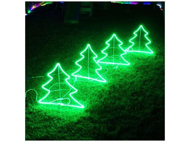 LED Decorative for Christmas Lighting Christmas Tree Outdoor Yard Sign Lawn Signage Waterproof for Outdoor Use 4 Pcs
