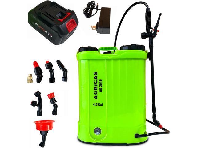 Battery Powered Backpack Sprayer 4.2 Gallon, Adjustable 0-100 PSI Pressure, Compatible with Makita 18V Battery, 7 Nozzles, Telescopic Wand, Charger...