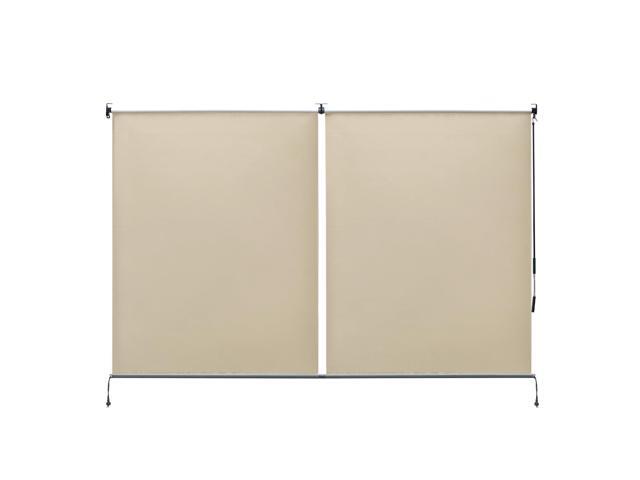 4.8x6 FT Aluminum Pergola Roller Shade - Cordless Gazebo Curtain, 2-Pack for Outdoor Pergola or Gazebo, Khaki