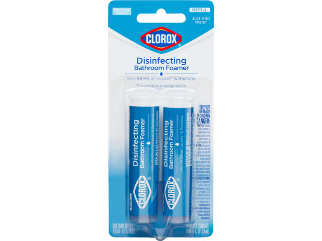 Clorox Disinfecting Bathroom Foamer Refills for Clorox Bathroom Foamer Cleaning System, Household Essentials, 2 Count Clorox Disinfecting Bathroom Foamer Refills for Clorox Bathroom Foamer Cleaning System, Household Essentials, 2 Count