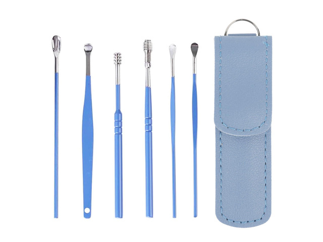 6 Pcs Ear Wax Removal Kit- Ear Cleaner Tool Stainless Steel- Portable Spiral Cleaning Tools with Storage Box for Adults(6 Pcs)