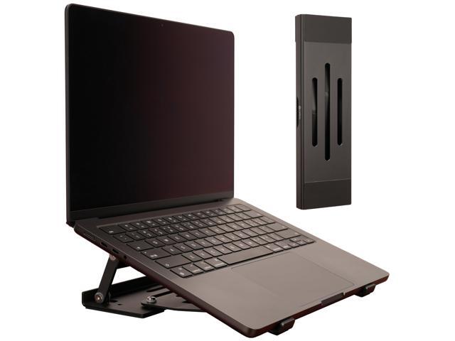 Aluminum Fold & Laptop Riser Stand 3-in-1 Adjustable, Foldable Cooling Stand with Integrated Storage Box, Ruler and Ultra-Slim Portable Design for...