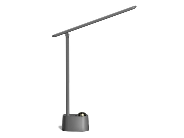 HWT-H01 LED Desk Lamp, Foldable & Stepless Dimmable, Gray Sunturalux Eye-Caring Desk Light with Charging Ports, Modern Table Lamp, Reading Lamp for...