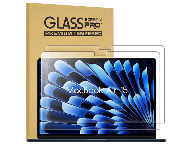 [2 Pack Tempered Glass Screen Protector for MacBook Air 15 Inch (M5 M4 M3 M2 Chip 2026-2023), 9H Hardness, Bubble-Free Easy Install, Anti-Scratch...