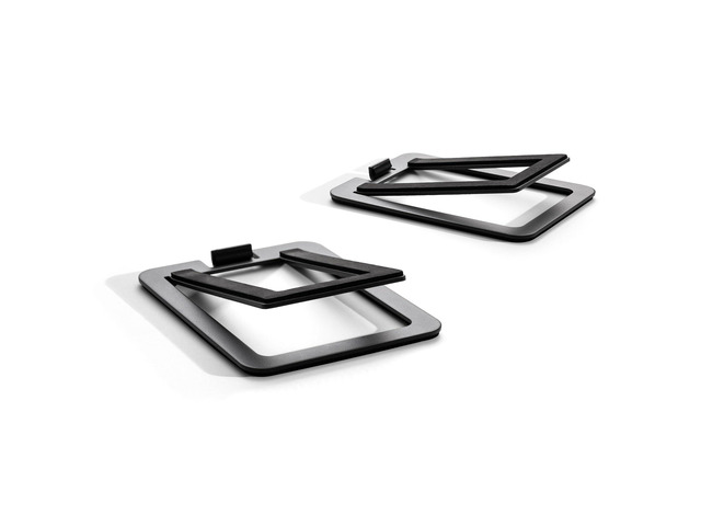 DS2M Metal Speaker Stands Pair Steel Desktop Speaker Stands for Bookshelf Speakers, Gaming and Studio Audio - Black