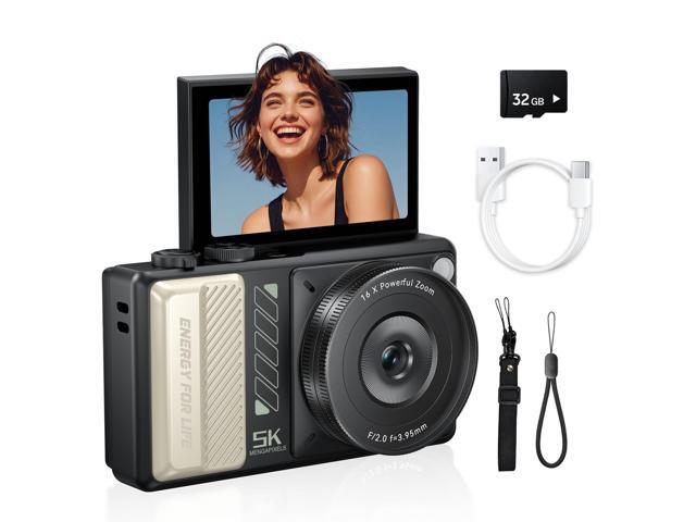 5K Digital Camera for Photography, 2026 Latest 80MP Autofocus WiFi Vlogging Camera for YouTube, 3'' 180° Flip Screen Compact Travel Camera for...
