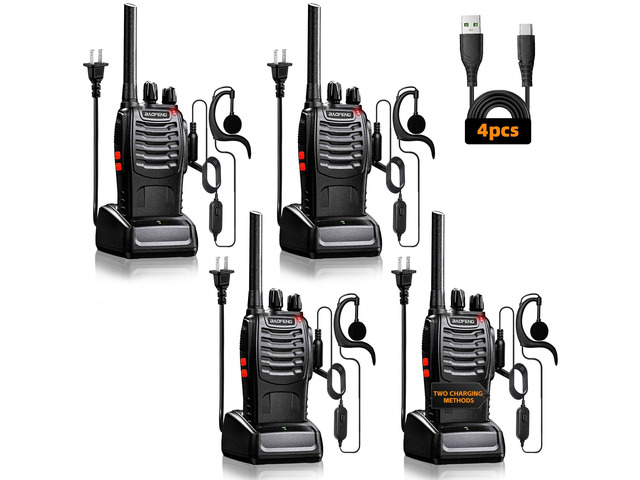 BAOFENG Walkie Talkies Long Range for Adults,Rechargeable walkie talkies 16 Channel Rechargeable FRS Two-Way Radios with Earpieces, Handheld...