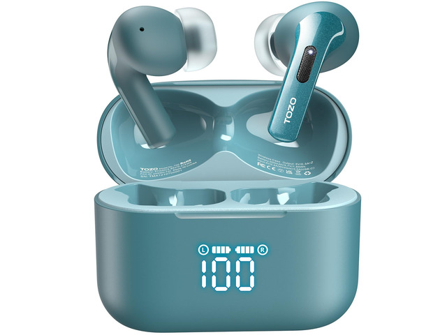 T20 Wireless Earbuds 97H Playtime, Wireless Charging LED Display Case 10mm Deep Bass Sound, Dual Mic ENC Clear Calls, IPX8 Waterproof, Bluetooth...