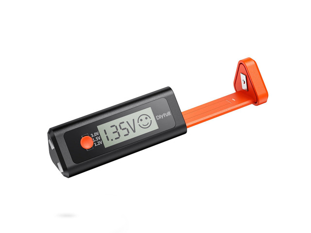 Digital Battery Tester with Magnetic End & LCD Display, Small Battery Checker Tester for AAA AA C D 9V CR123A 1.5V/3V Button Cell Household Batteries