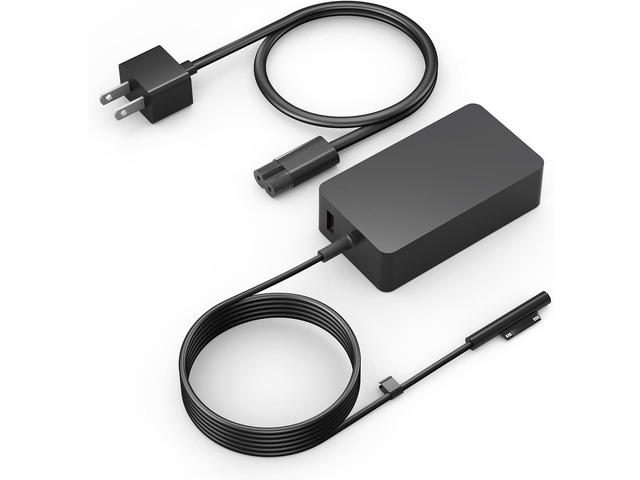 65W Surface Pro Laptop Charger for Microsoft Surface Pro 11,10, 9, 8, 7+, 7, 6, 5 Surface Laptop 5 Studio 4 Go 3 2, Surface Book 3 2 1, Surface Go...