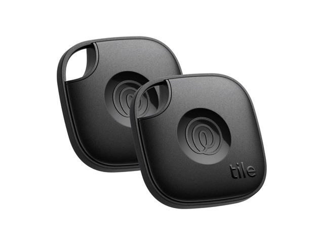 Tile - Bluetooth Tracker, Keys Finder and Item Locator for Keys, Bags and More. Phone Finder. Both iOS and Android Compatible. 2-Pack (Black)