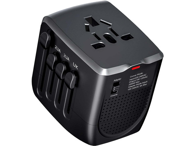 International Travel Adapter Voltage Converter to Step Down 230V to 120V for Hair straighteners, laptops, Cell Phones, Power converters from USA to...