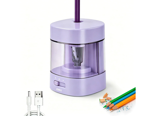 Electric Pencil Sharpener, Automatic Pencil Sharpeners, Purple Suitable for No.2 Pencils Colored Pencils, USB & Battery Operated Pencil Sharpener...