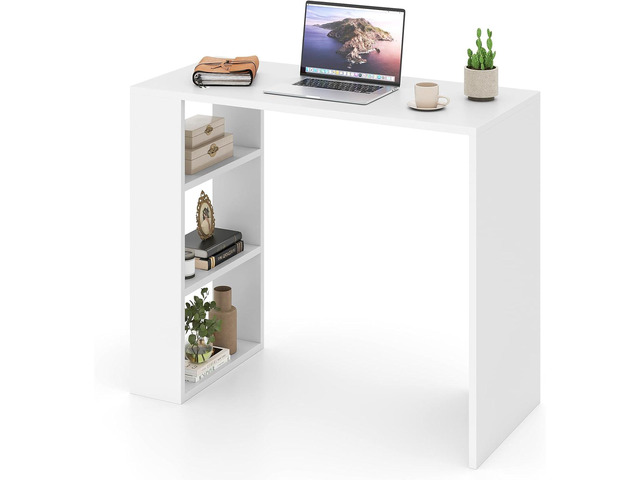Small Computer Desk, 36 Inch Compact Home Office Desk with Storage Open Shelves & Anti-Tipping Kit, Makeup Vanity Table, Student Teen Study Writing...