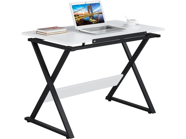 Height Adjustable Drawing Table Drafting Table up to 30 Degrees, Art Tilting Tabletop Workstation for Artists, Home Furniture Art Desk for...