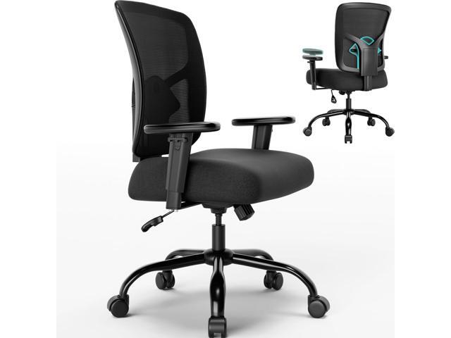 POWERSTONE Big and Tall Office Chair 400lbs - Heavy Duty With Thickened Soft Seat, Ergonomic Mesh, Adjustable Lumbar Support and Armrest for Heavy...