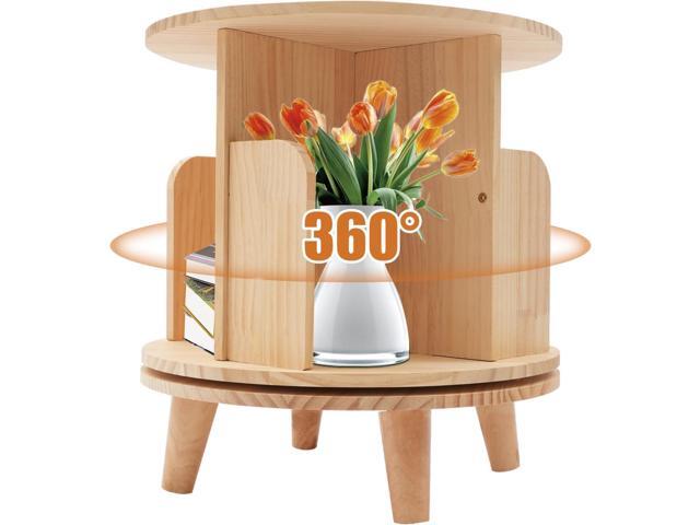 1 Tier Rotating 360 Display Floor Standing Bookcase Storage Rack for Kids Multi-Functional Bookshelf Organizer Spinning Bookshelf Tower Book Rack...