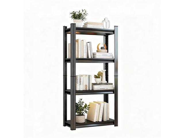 44' H Bookshelf, 4 Tier Bookshelves, Home Office Bookcase Shelf Storage Organizer, Free Standing Storage Shelving Unit for Bedroom, Living Room and...