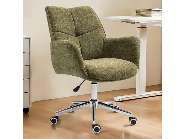 Home Office Desk Chair Swivel Ergonomic Computer Chair with Rolling Wheels, Adjustable Height Accent Armchair Upholstered Chenille for Living Room,...