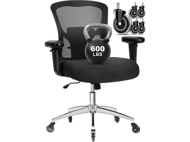 Big and Tall Office Chair 600lbs, Heavy Duty Ergonomic Mesh Chair, Computer Executive Desk Chair with Wide Thick Seat, Adjustable Armrests, Lumbar...