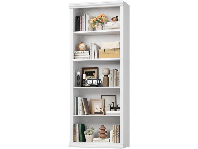 Bookshelf and Bookcase 24' Wide, 5 Tier Tall Modern Bookcase with Storage Shelves, Sturdy Open Display Shelf for Living Room, Bedroom, Home Office,...