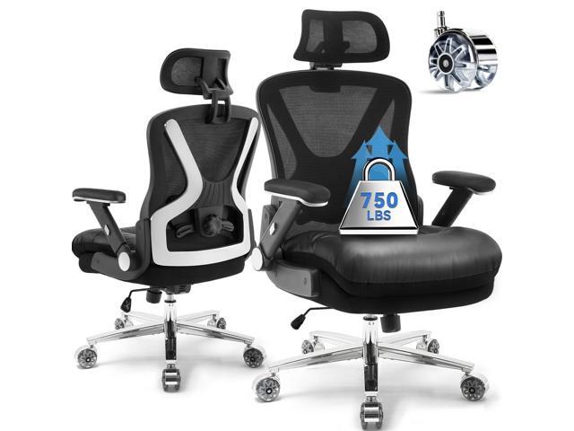750lbs Ergonomic Office Chair,Upgrade Big and Tall Office Chairs for Heavy People,Mesh High Back Desk Chair with 5D Flip Arms Large...