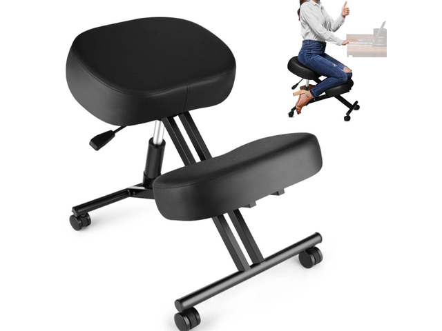 Ergonomic Kneeling Chair, Meditation Chair with Height Adjustable and Cushion for Home and Office, Posture Office Stool with an Angled Seat and...
