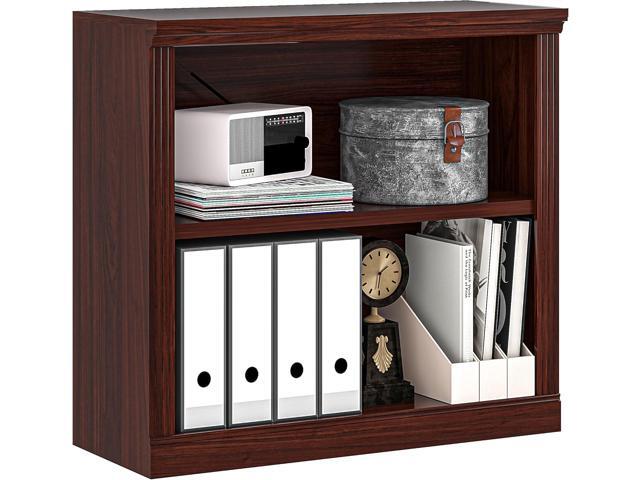 2-Tier Bookshelf Basic Book Case, Wooden Storage Shelves Rustic Floor Standing Bookshelves, D:12.8' x W: 29.5' x H: 28.2', Sturdy Display Cabinet...