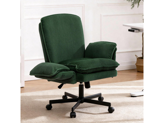 Criss Cross Chair with Armrests & Wheels for Cross-Legged Sitting, Comfortable High Back Office Chair, Big and Tall Adjustable Swivel Desk Chair...