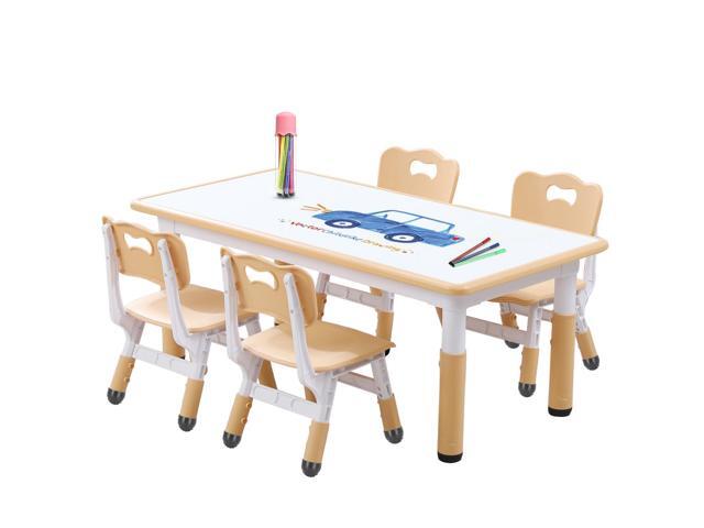Kids Table and Chair Set for Toddlers - Adjustable Activity Center with Non-Slip Legs & Graffiti-Proof Surface Ages 3-12
